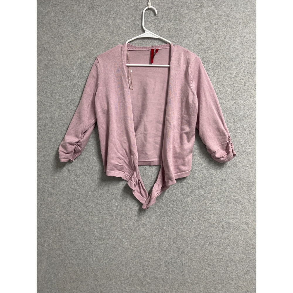 Love Scarlett Blouse Top Womens‎ Small Pink Rayn Open Front Ruched Sleeve Casual
